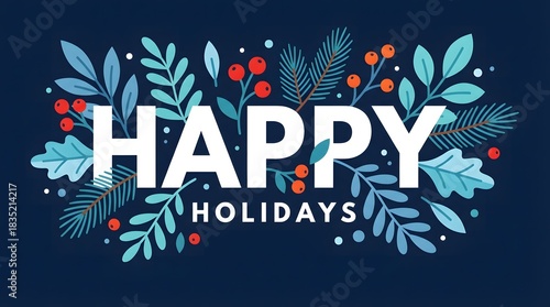 Holiday Greeting Illustration Floral