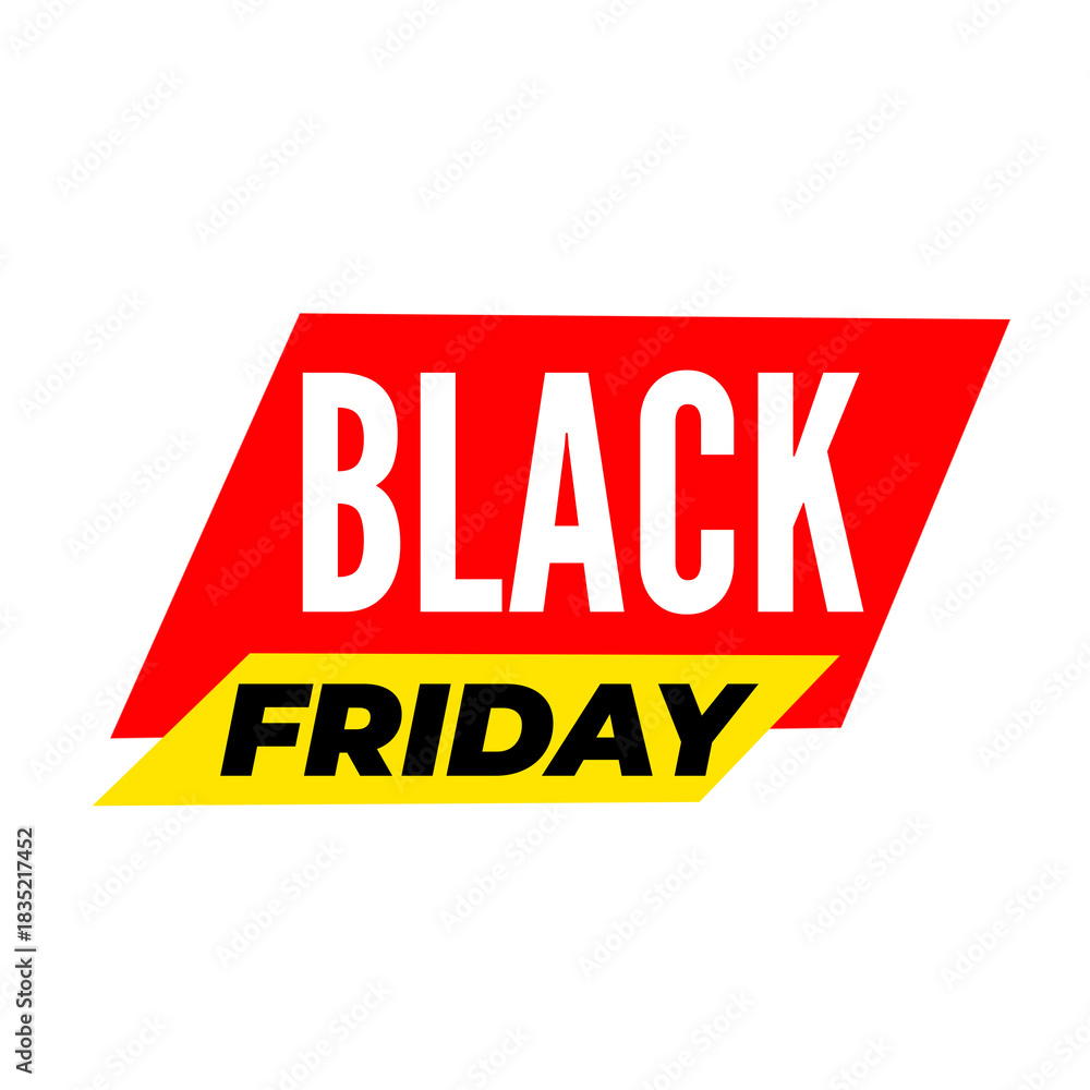 Fototapeta premium Black Friday big savings png, modern discount style, business offer badge, elegant promo design, red colour