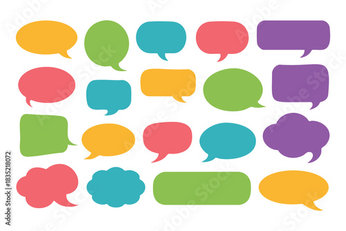 Colorful speech bubble template set. Vector illustration for presenting your.