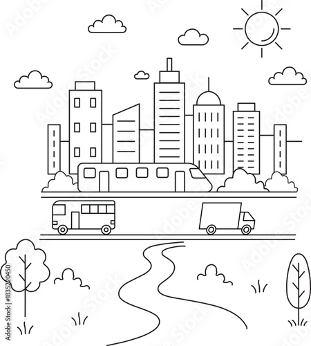 vector illustration of city life. 