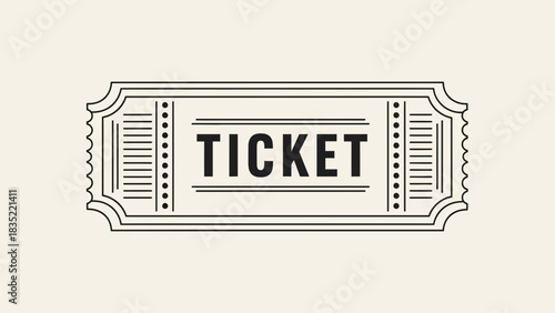 Vintage Ticket Icon – Retro Event Admission Coupon Graphic Design