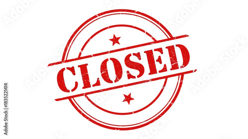 Closed Stamp Icon – Red Business Closure Seal Sign for Notices and Labels
