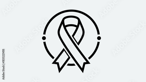 Awareness Ribbon Icon – Support and Cause Symbol Outline for Charity and Advocacy