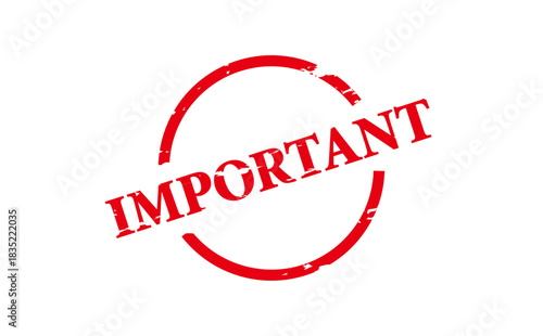 IMPORTANT - Red Rubber Stamp with text IMPORTANT
