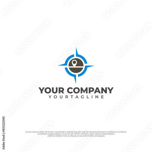 Stylish compass icon designed to represent direction, travel, and global exploration.