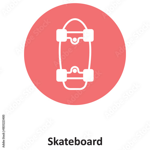 Skateboard Vector icon which can easily modify or edit