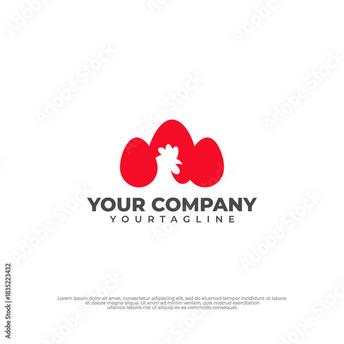 Cute egg mascot combined with hot chili elements.