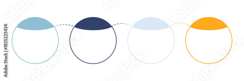 Timeline graphic art, blue and yellow, four phases.EPS10