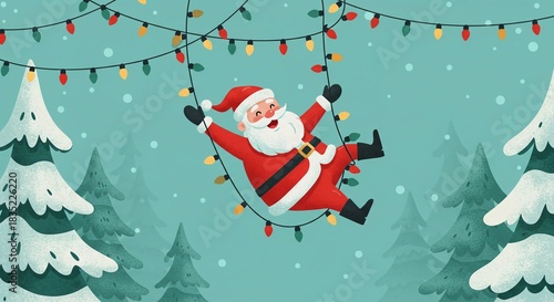 Santa Claus Swing Christmas Lights