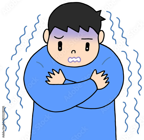 病気・疾患のイラスト - 寒気・悪寒・震え・低体温症
