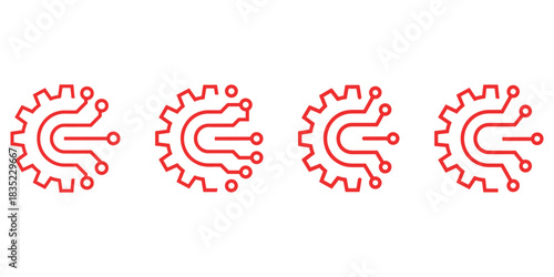 Gear red line icon technology setting mechanism engine detail