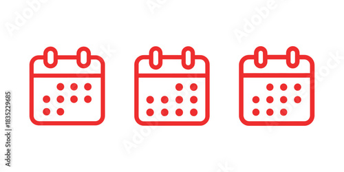 Calendar red line icon appointment schedule date plan agenda