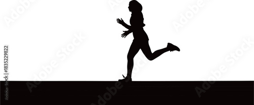 Silhouette of a woman wearing a hijab running