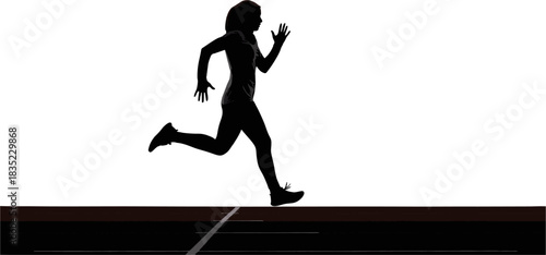 Silhouette of a woman wearing a hijab running