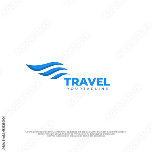 Modern travel logo featuring a globe and minimalistic design.