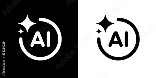 Computer help assistant icon. Generate AI user interface symbol. Artificial intelligence sign. Generating AI button