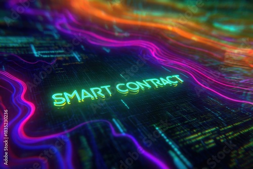 Vibrant Visualization of Smart Contracts with Dynamic Colors and Digital Patterns