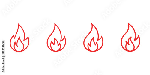 Burning fire flames heat warm icon logo design element vector