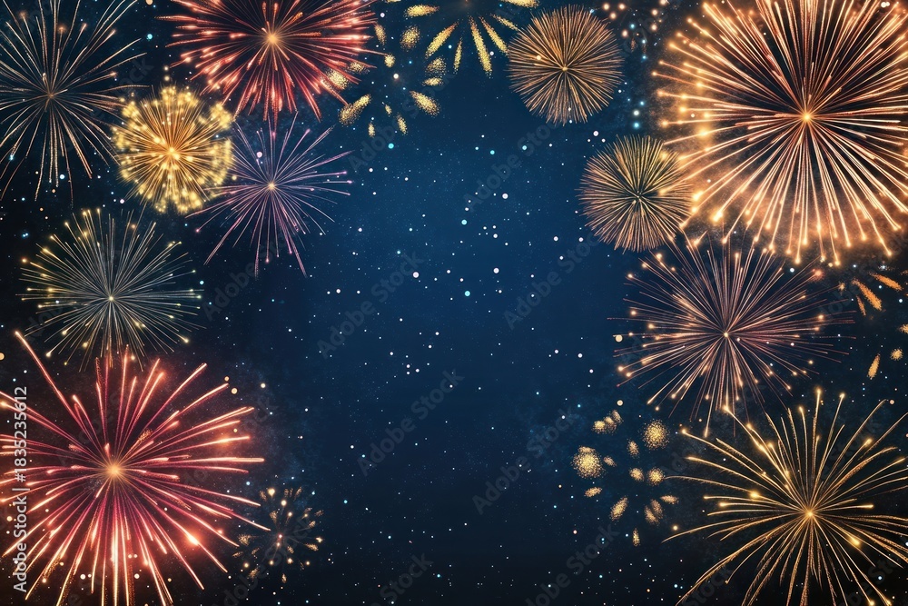 Fototapeta premium Fireworks fireworks background colorful.