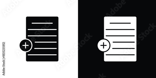 Add document icons pictogram. Vector isolated shape in modern doodle style.