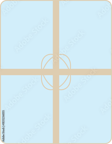 Gift Box with Ribbon – Soft Blue & Beige Present Illustration
淡いブルーとベージュのリボンのギフトボックス イラスト