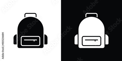 Backpack icons pictogram. Vector isolated shape in modern doodle style.