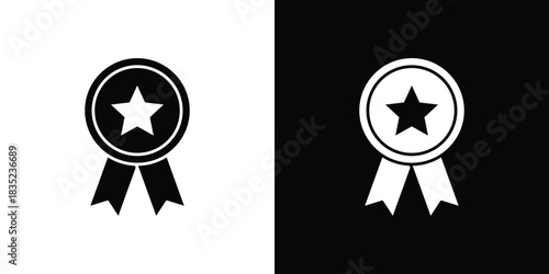 Badge icons pictogram. Vector isolated shape in modern doodle style.