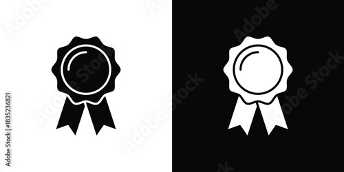 Badge icons pictogram. Vector isolated shape in modern doodle style.