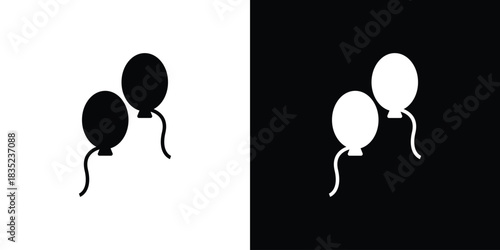 Balloons icons pictogram. Vector isolated shape in modern doodle style.