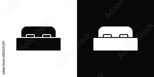 Bed icons pictogram. Vector isolated shape in modern doodle style.
