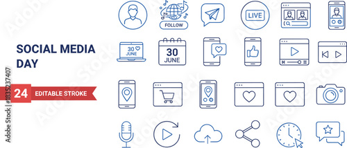 Digital Marketing, Live Streaming, Mobile Applications, E-commerce Shopping, Follower Network, and Engagement Concept.