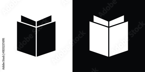 Book open icons pictogram. Vector isolated shape in modern doodle style.