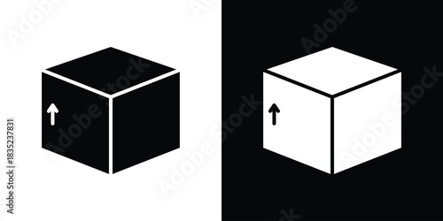 Box icons pictogram. Vector isolated shape in modern doodle style.