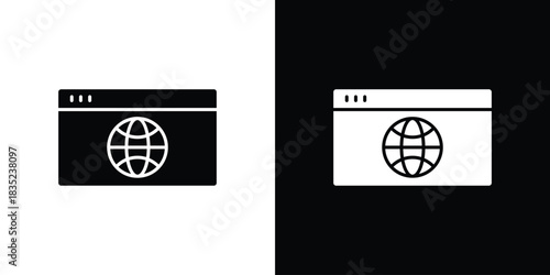 Browser icons pictogram. Vector isolated shape in modern doodle style.