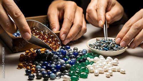 Hands Crafting Gemstone Jewelry with Precision and Artistic Skillfulness