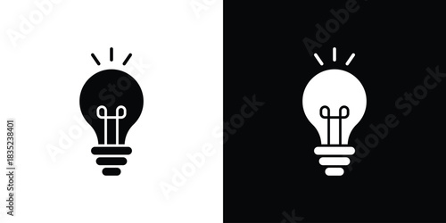 Bulb icons pictogram. Vector isolated shape in modern doodle style.