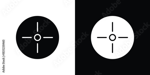 Bullseye pointer icons pictogram. Vector isolated shape in modern doodle style.