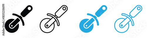 Pizza cutter icon. Pizza cutter icons for restaurant menus and food websites. sign for mobile concept and web design. pizza cutter icon vector on white background.
