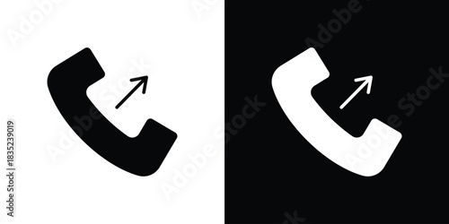 Call outgoing icons pictogram. Vector isolated shape in modern doodle style.