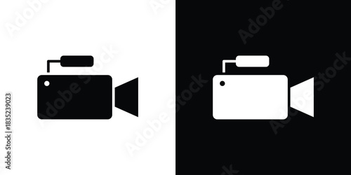Camcorder icons pictogram. Vector isolated shape in modern doodle style.