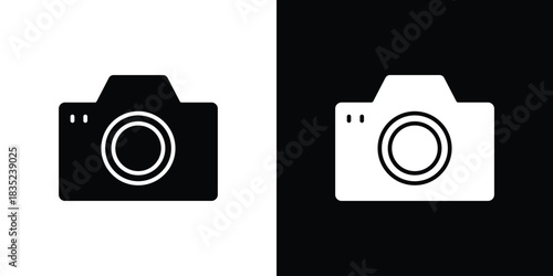 Camera icons pictogram. Vector isolated shape in modern doodle style.