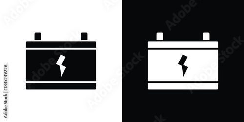 Car battery icons pictogram. Vector isolated shape in modern doodle style.