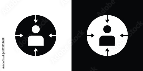 Centric consumer icons pictogram. Vector isolated shape in modern doodle style.