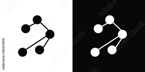 Chart tree icons pictogram. Vector isolated shape in modern doodle style.