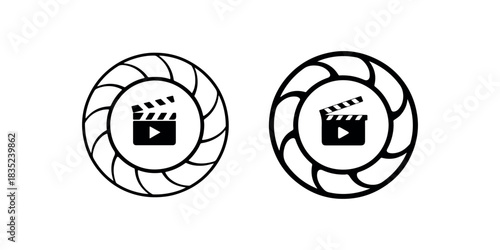 Microphone symbols set with sound waves in red color