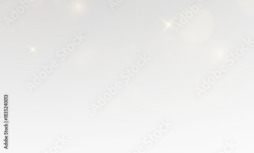 Shiny Sparkling Flare with White Glow, Abstract Bokeh Dust and Golden Glitter Highlights