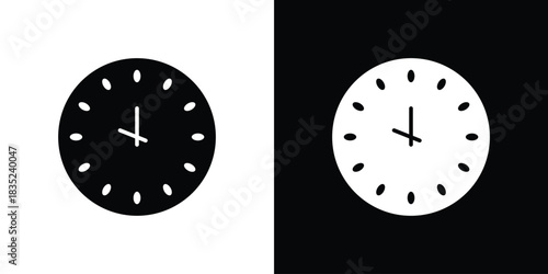 Clock icons pictogram. Vector isolated shape in modern doodle style.