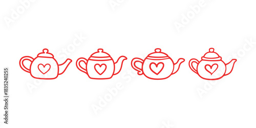 Classic vintage motorcycle bike chopper vehicle red outline