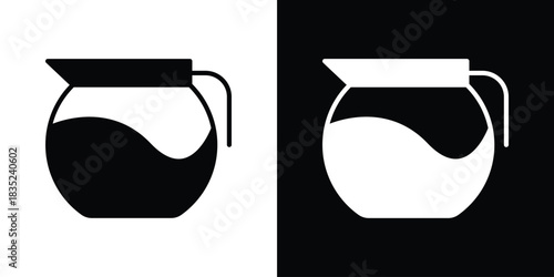 Coffee pot icons pictogram. Vector isolated shape in modern doodle style.