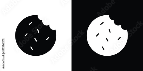 Cookie icons pictogram. Vector isolated shape in modern doodle style.